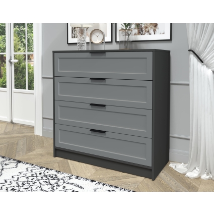 Kомод Тренд КТ-К100 (Антрацит ЛДСП/ Серый софт ЛМДФ) Ш1000 В1020 Г451